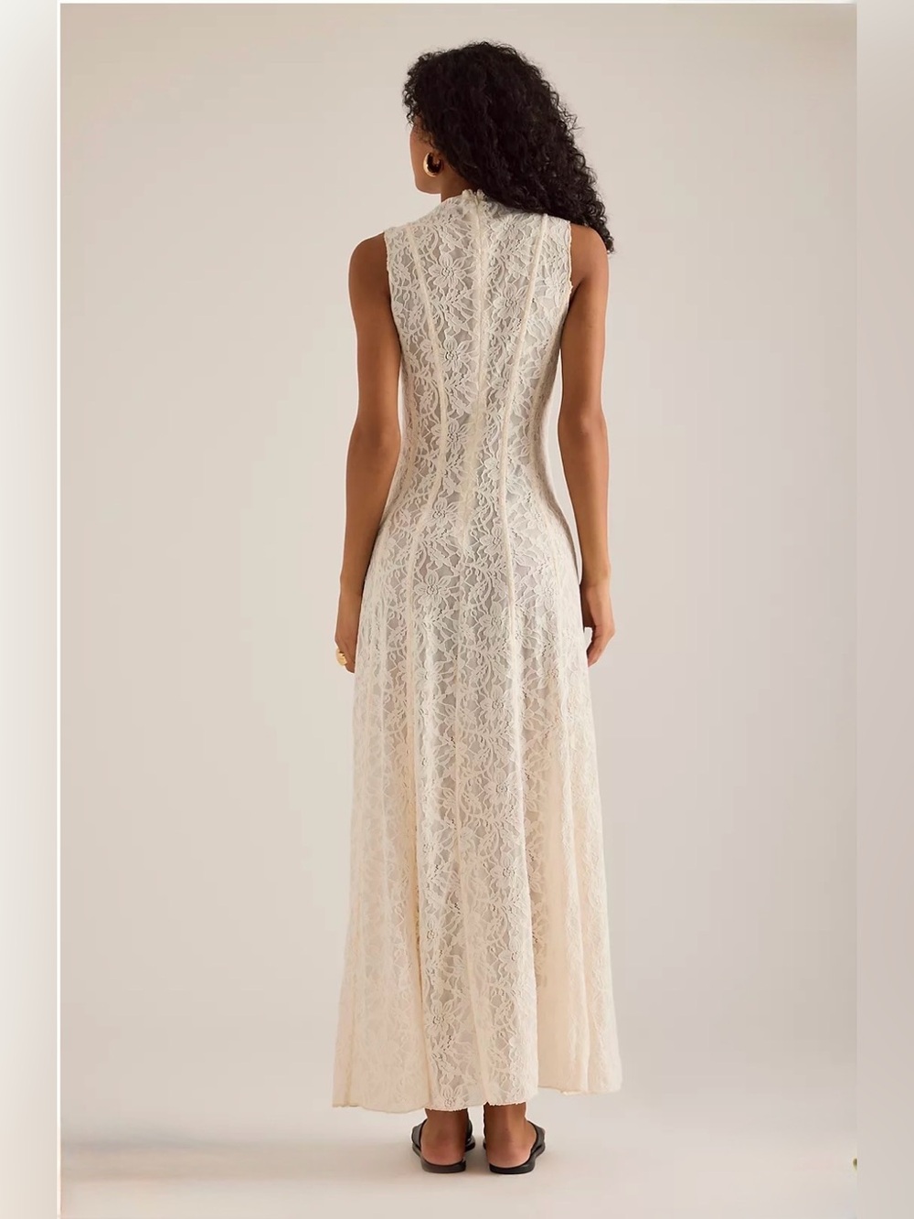 BNWOT Anthropologie Extro&Vert Heidi Sleeveless Seamed Lace Maxi Dress size US6 - Picture 2 of 6